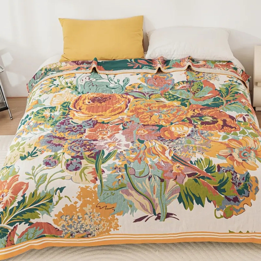 Sienna Floral Bloom Baumwoll-Decke