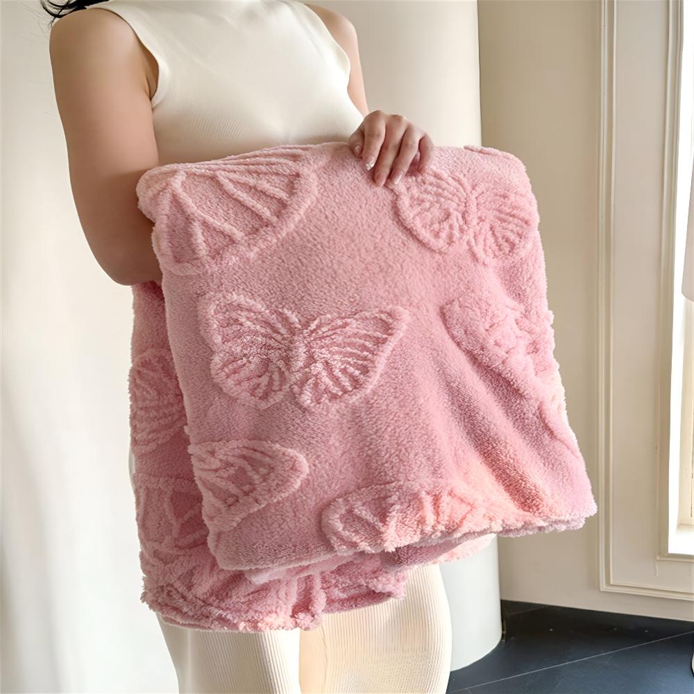 Schmetterling Jacquard Fleece-Decke