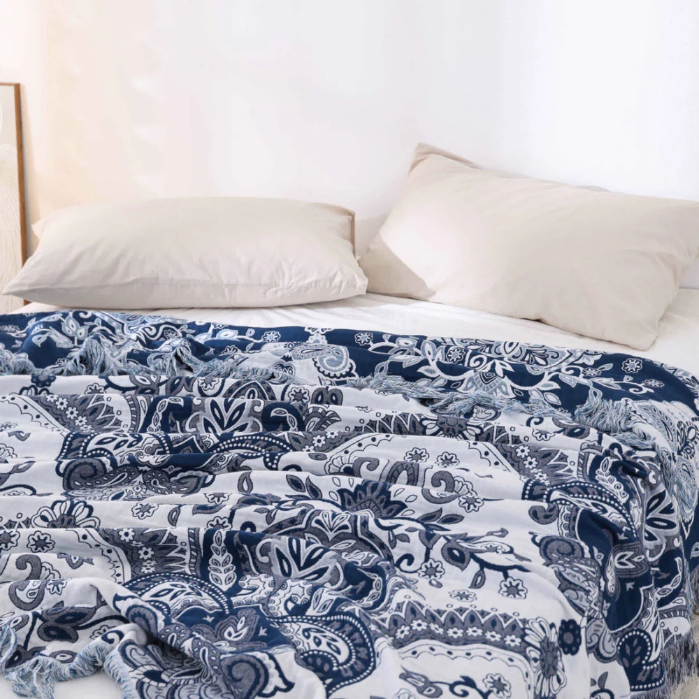 Paisley Traum Baumwoll Quasten Decke
