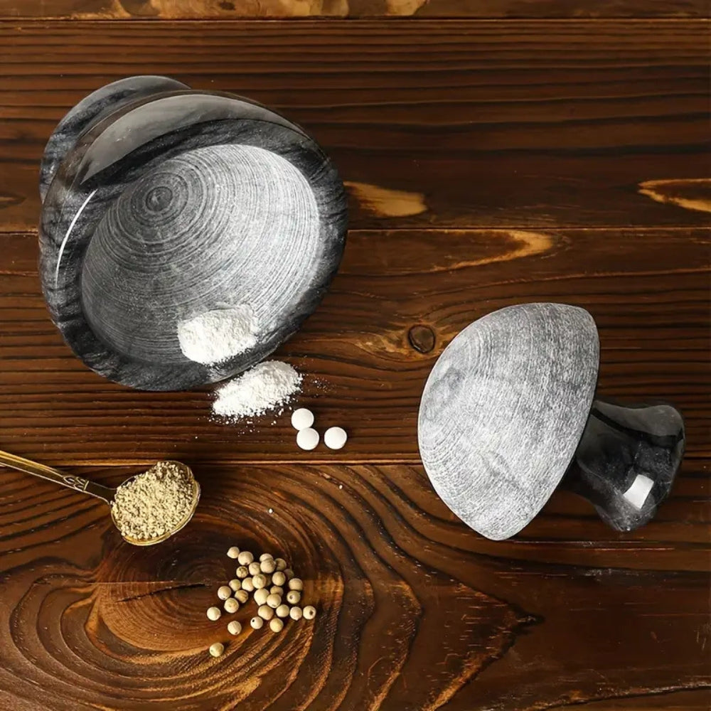 Marmor Mörser & Stößel Gewürzmühle
