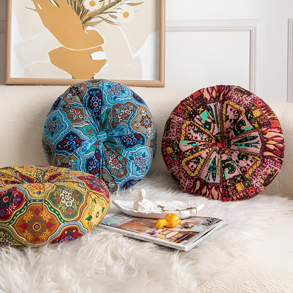 Boho Rundes Sitzkissen
