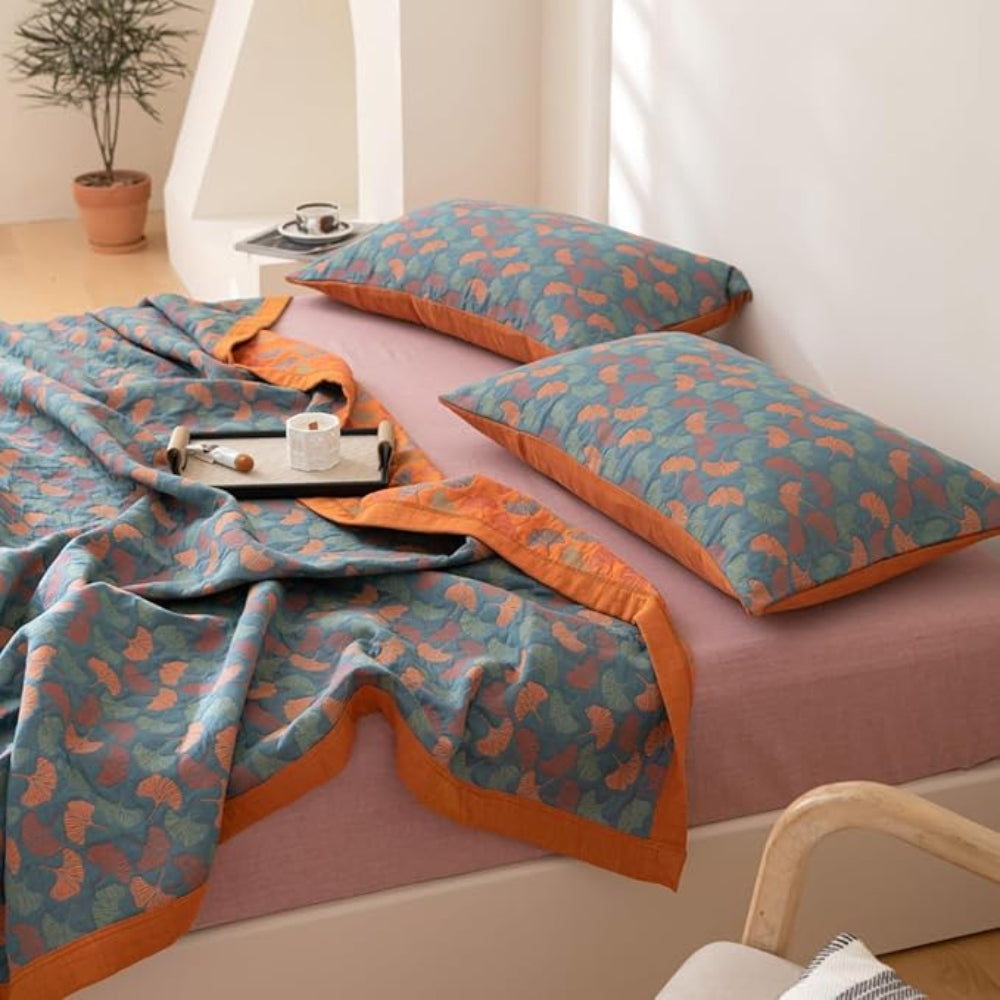Ginkgo-Blatt-Druck Wendeblanket
