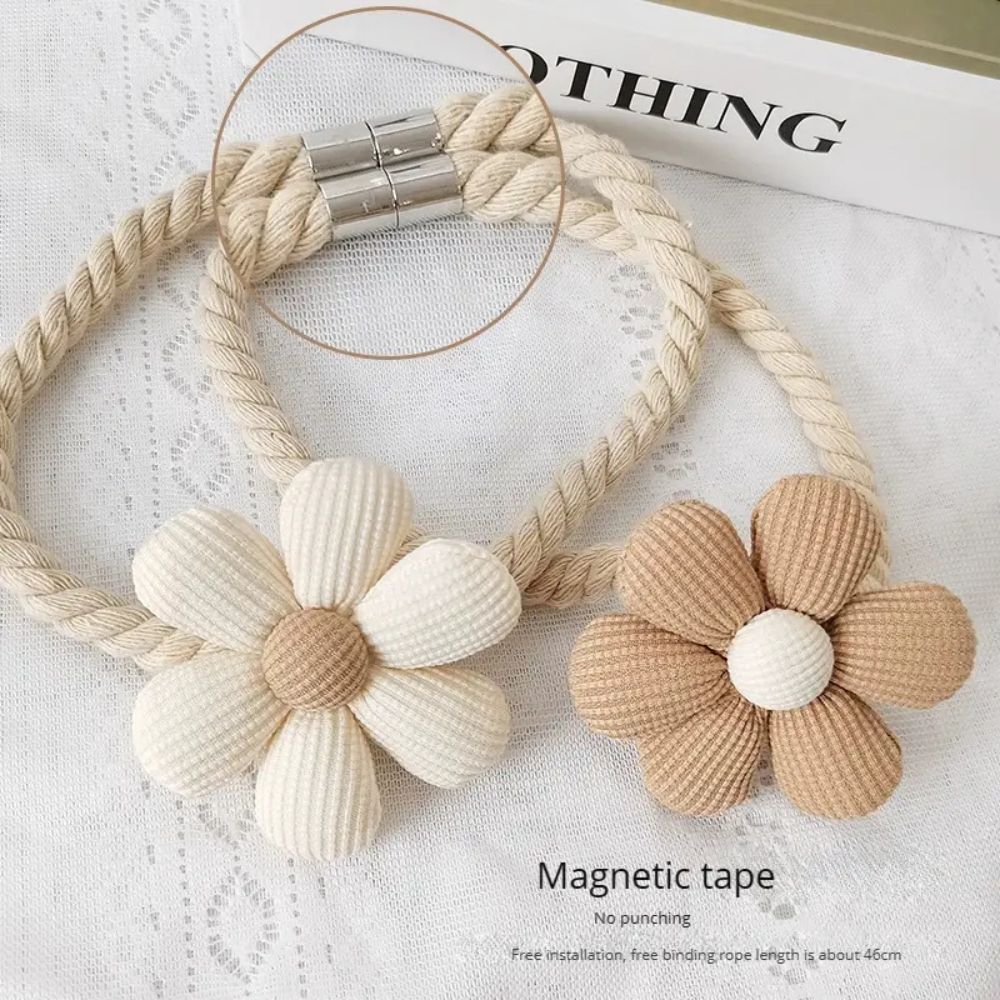 Zarte Blumen Magnetische Vorhanghalterung | 2er Set