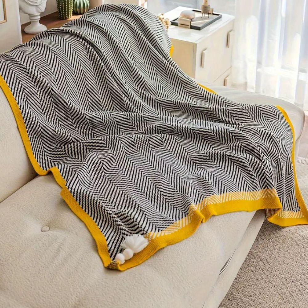 Goldene Chevron Luxusdecke