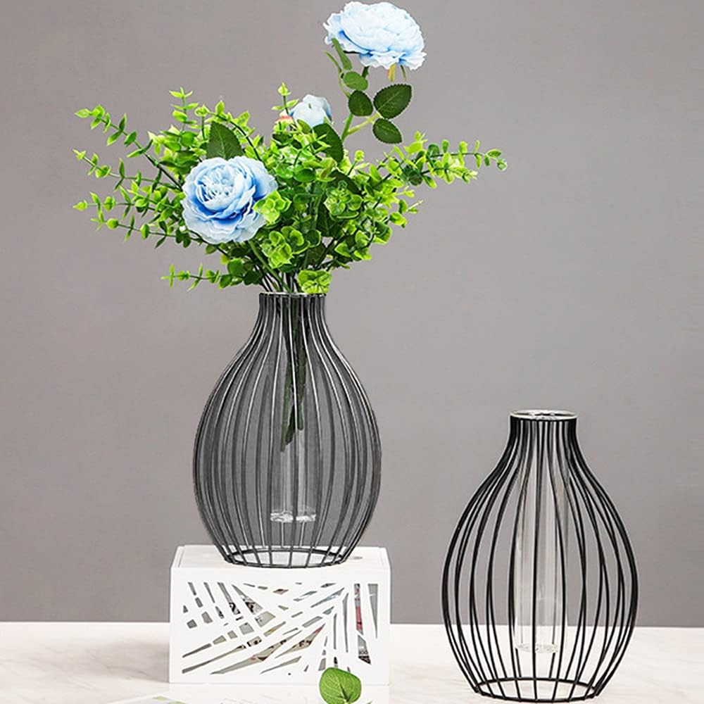 Elegante Metallrahmen-Vase