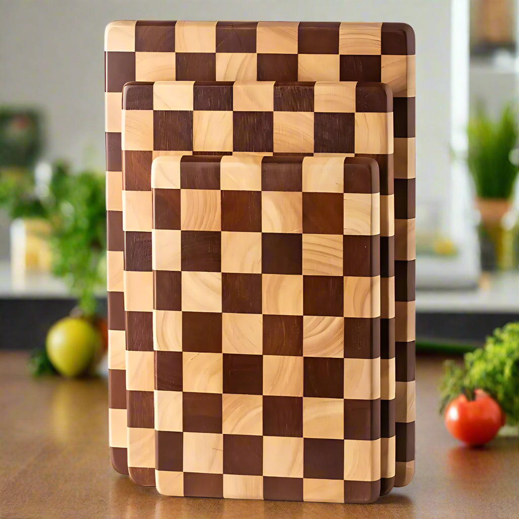 Schach-inspirierte Akazienholz-Schneidebrett