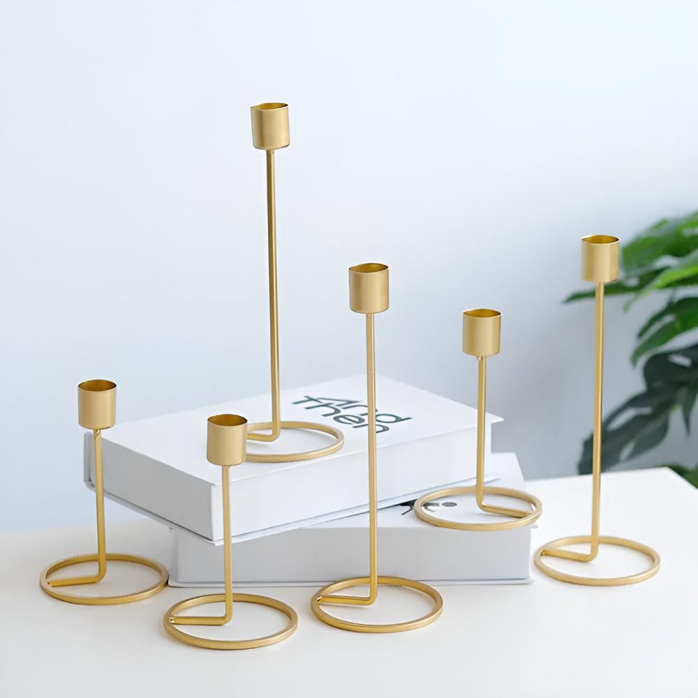 Goldene Romantische Kerzenhalter