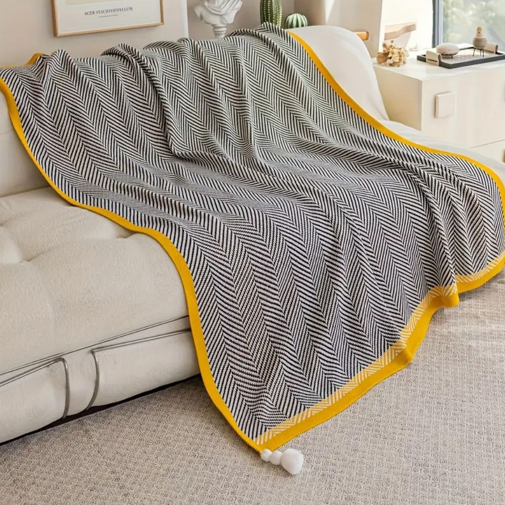 Goldene Chevron Luxusdecke