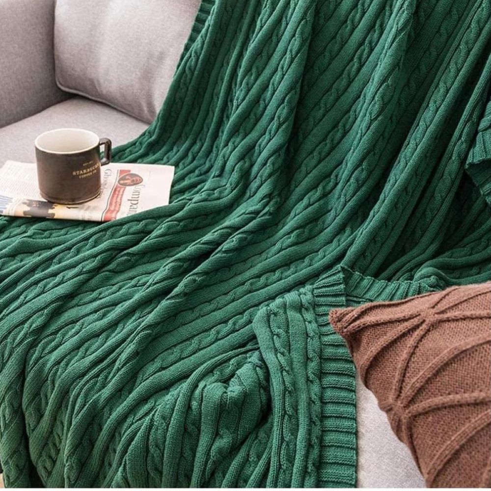 Geflochtene Strickbaumwoll-Decke