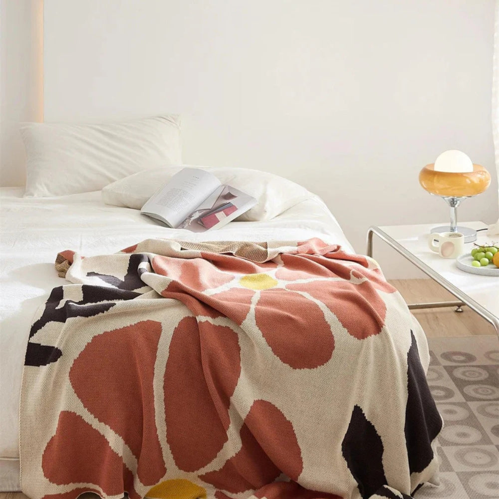 Skandinavische Bold Blumenmuster Decke