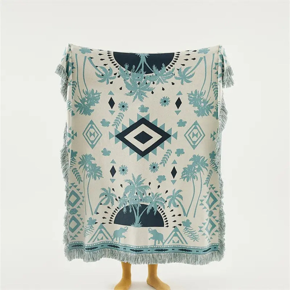 Azura Boho Geometrische Strickdecke