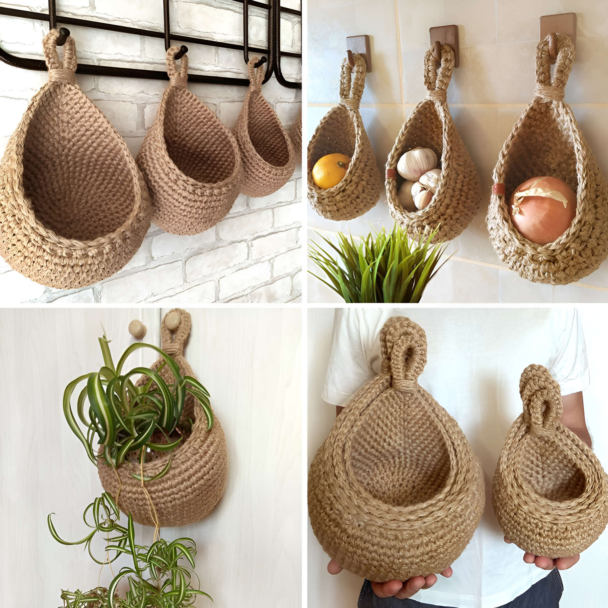 Handgefertigter Boho Hängkorb