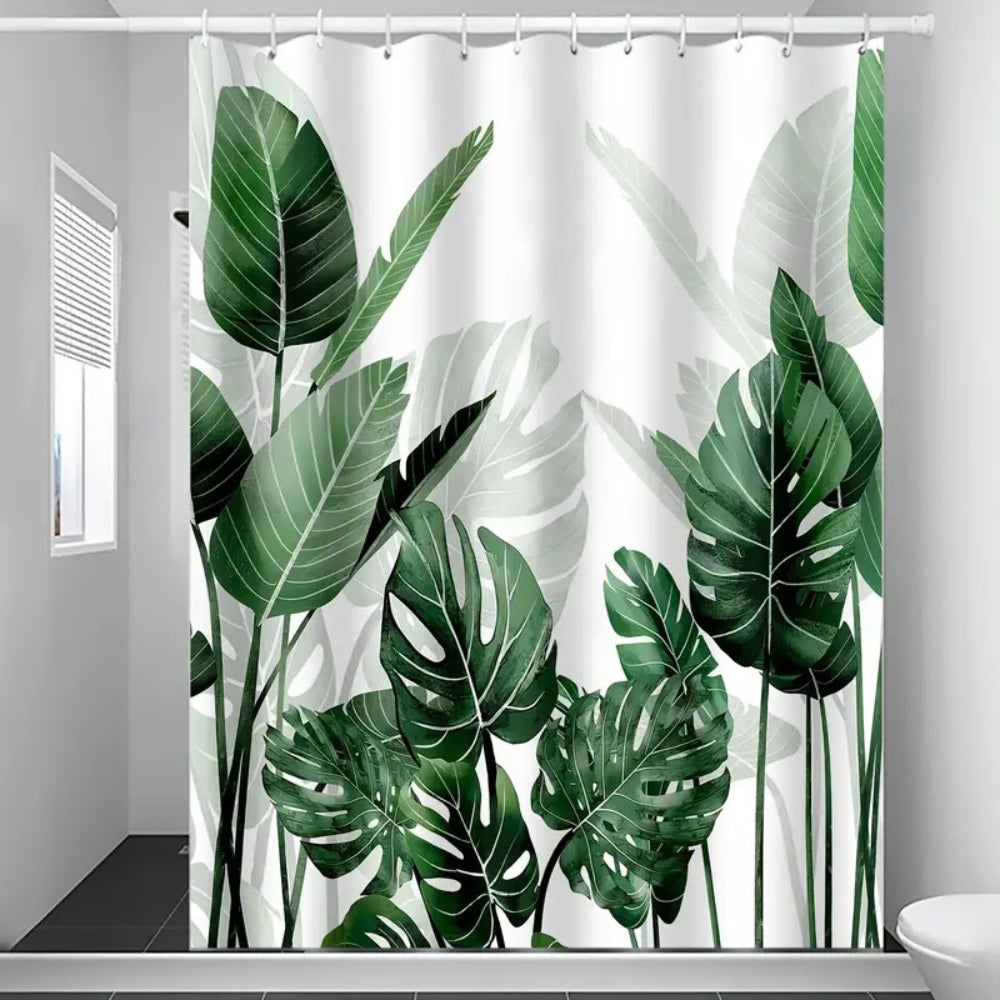 Tropische Monstera-Blätter Duschvorhang