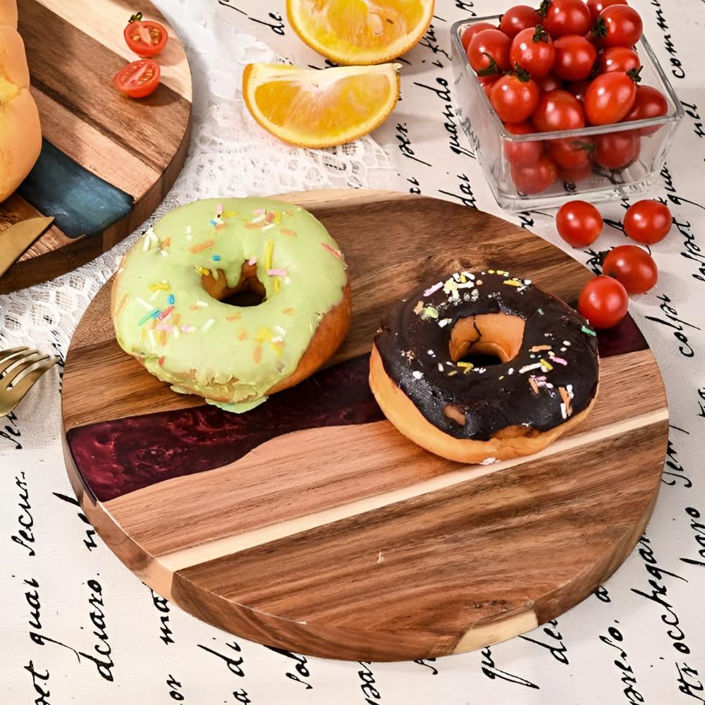 Artisan Epoxy Runde Holzschneidebrett