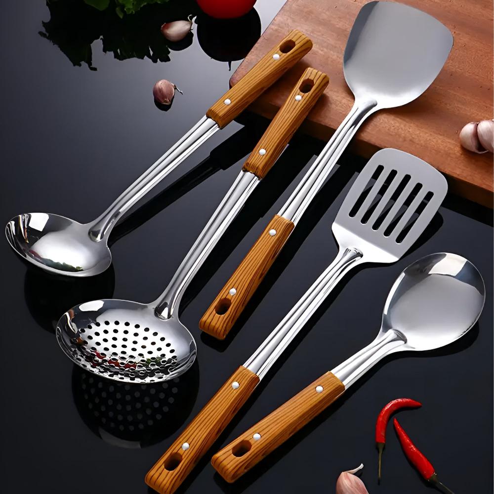 Holzgriff Edelstahl Küchenutensilien Set (5 Sets)