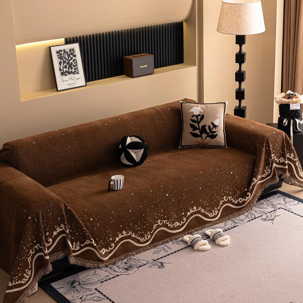Kursive Glitzernde Chenille Sofabezug