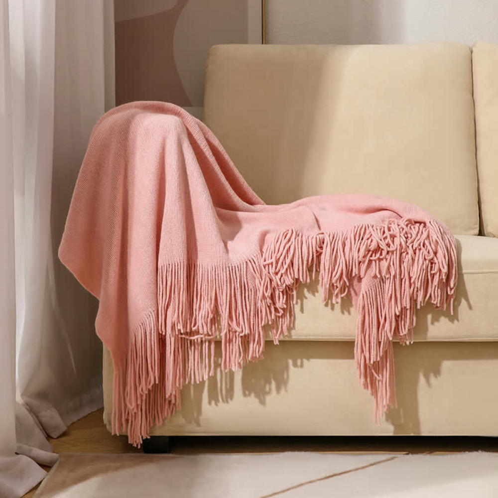 Chunky Knit Quasten-Decke