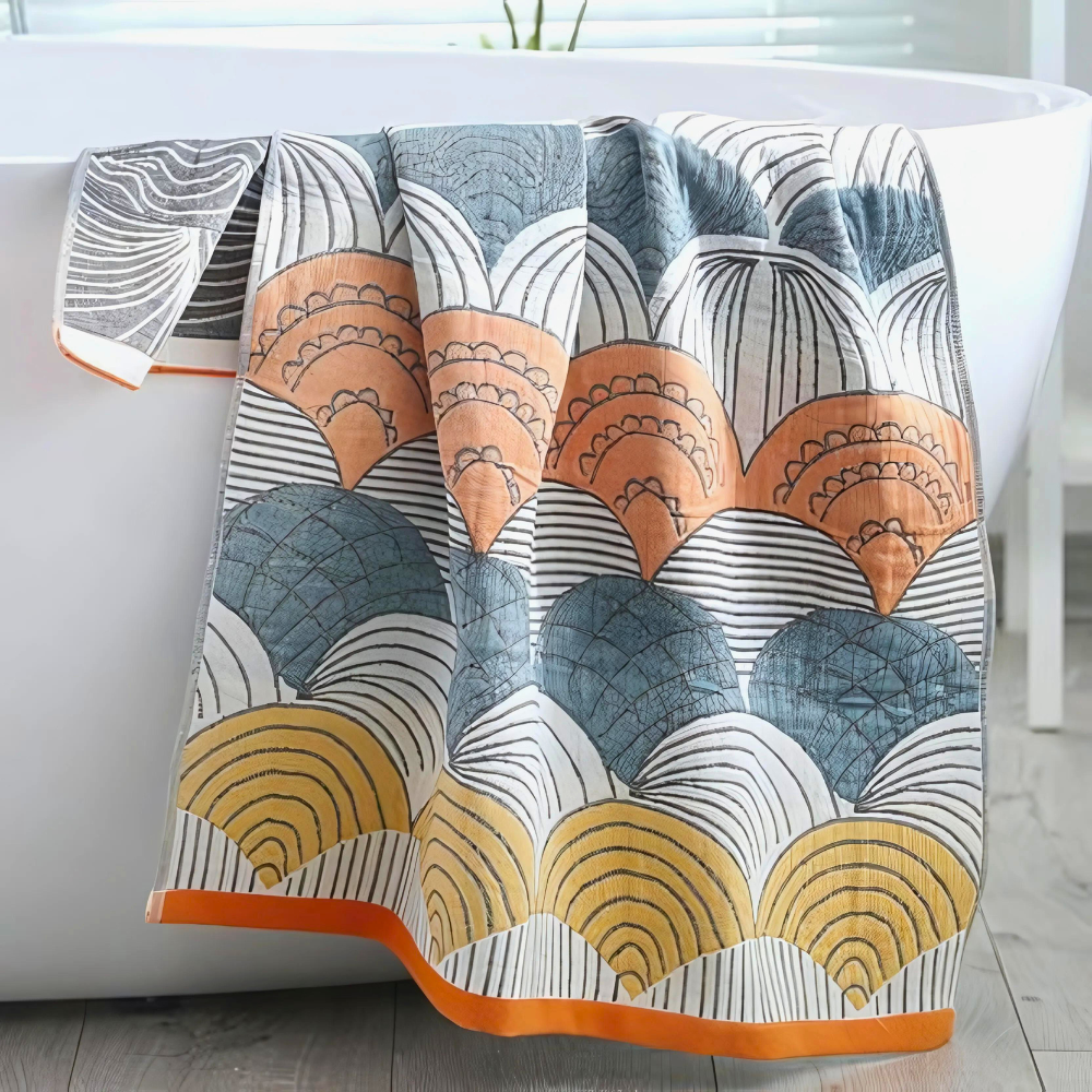 Muschel-Druck Jacquard Baumwoll-Badetuch