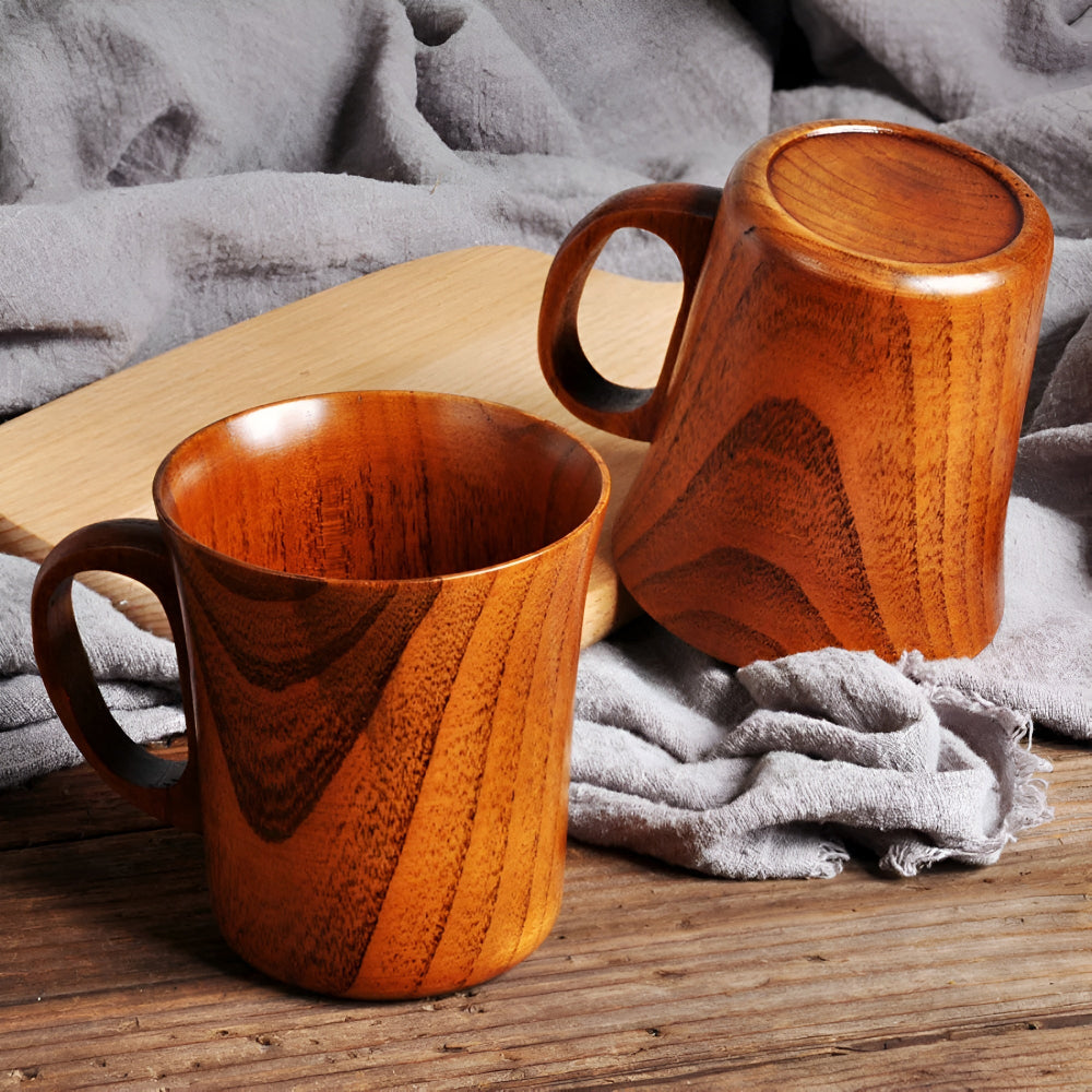 Rustikale Japanische Stil Holzbecher