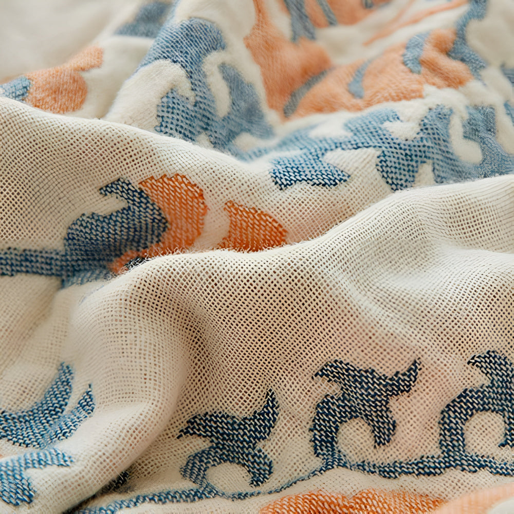 Rustikale Blumen Baumwolle Wendeblanket