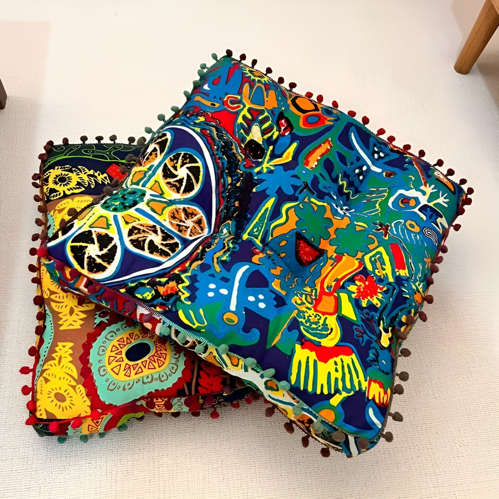 Boho-Stil quadrisches Bodenkissen