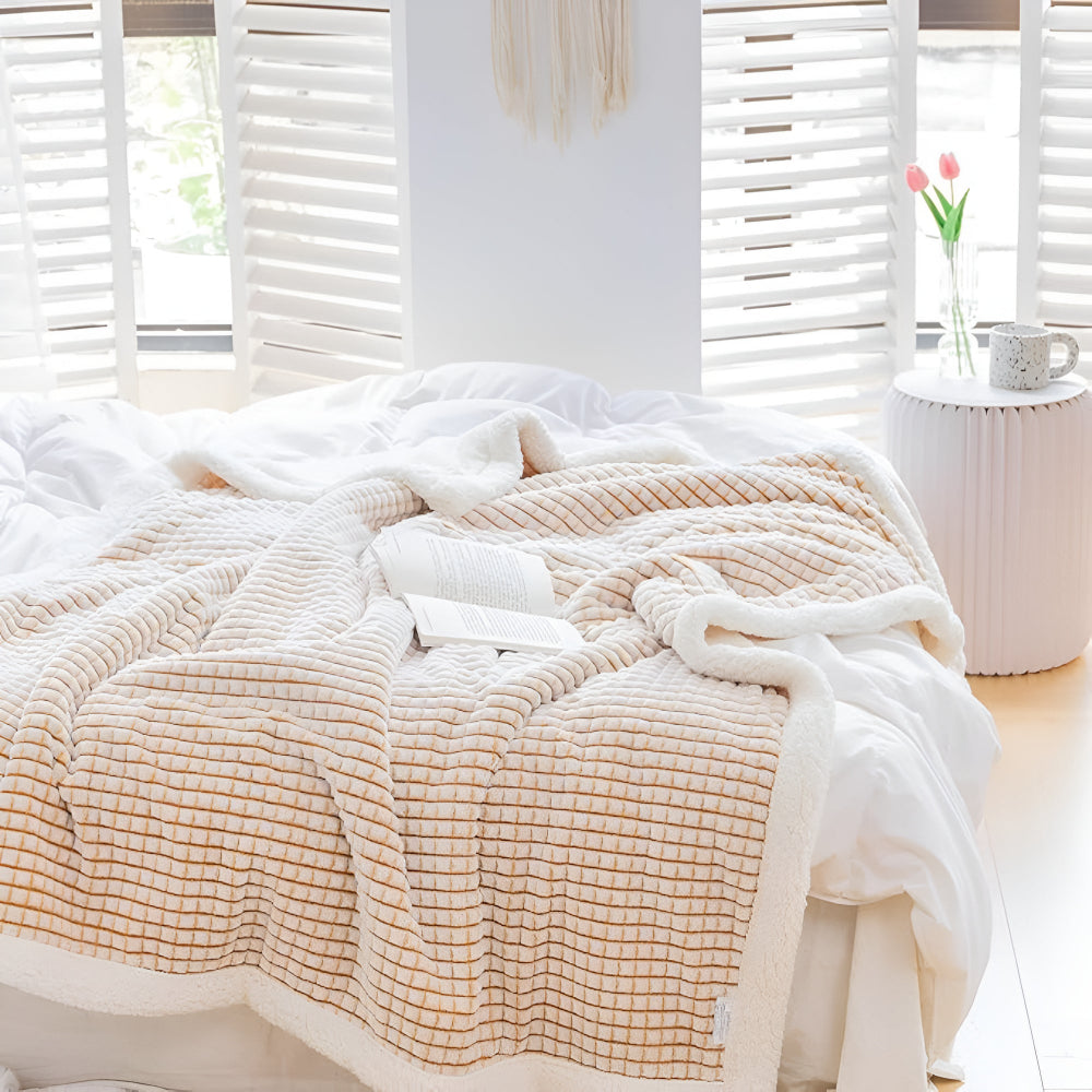 Warmes Waffel Sherpa-Decke