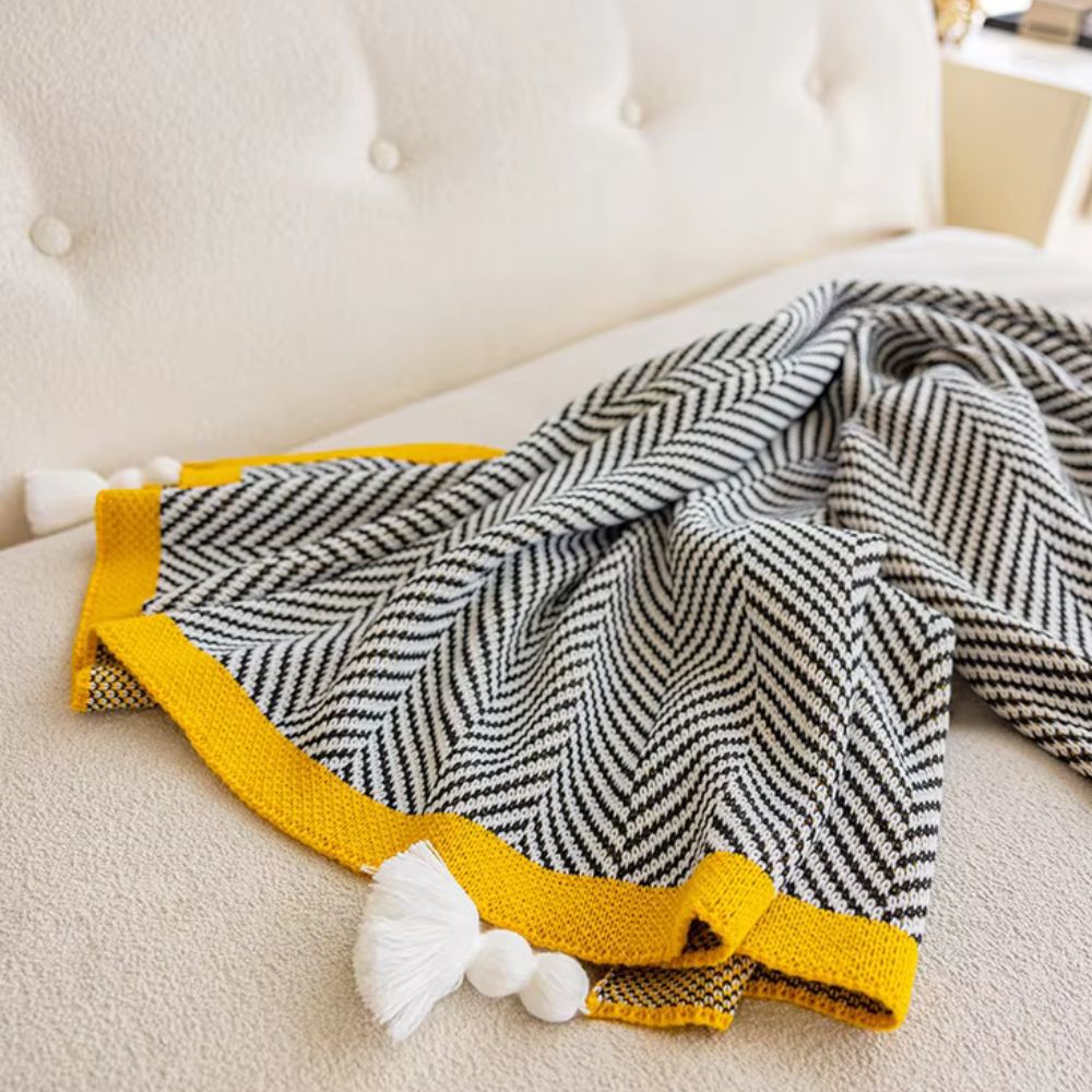 Goldene Chevron Luxusdecke