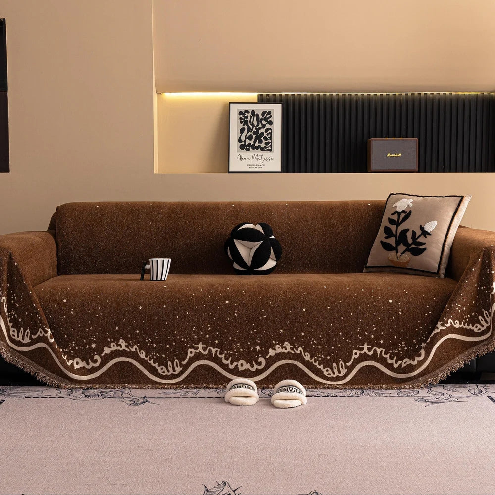 Kursive Glitzernde Chenille Sofabezug
