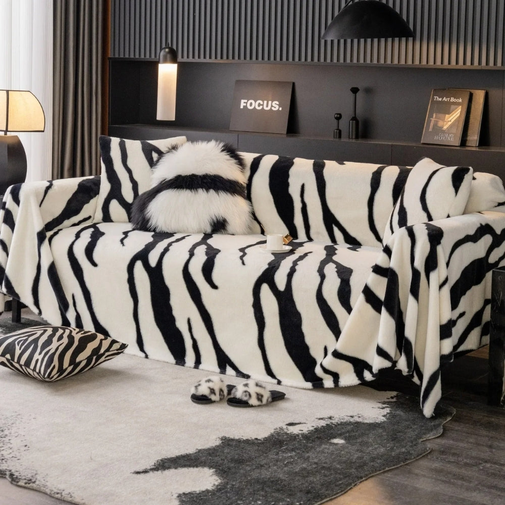 Wild Stripes Zebra Fleece Sofaüberzug