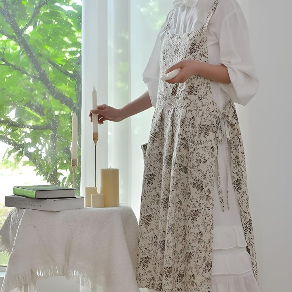 Klassische Baumwoll-Florale Schürze