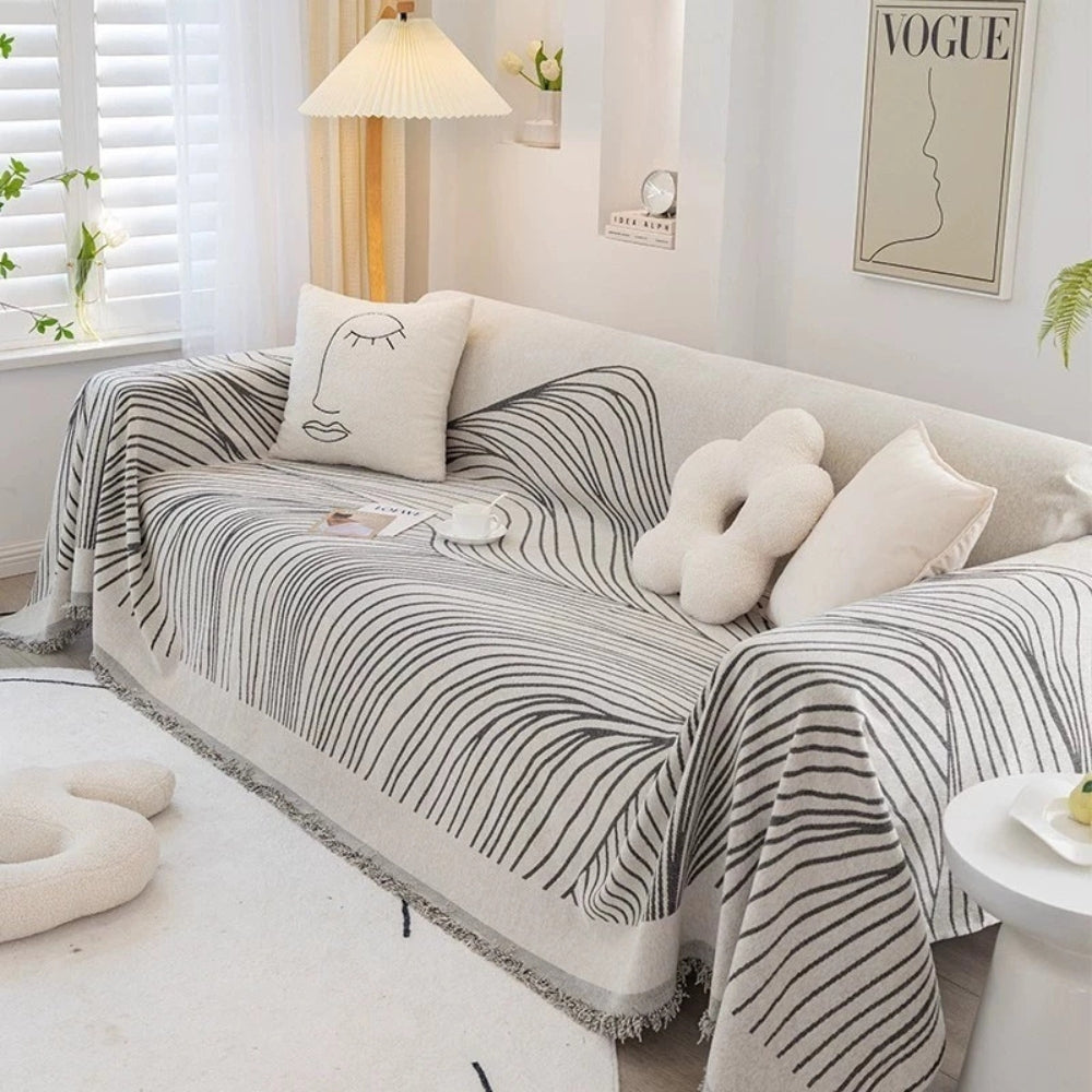 Calista Wave Chenille Sofaüberwurf