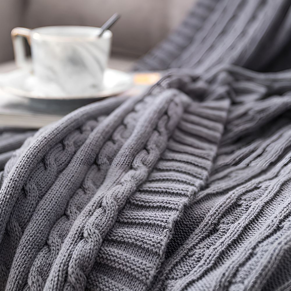Geflochtene Strickbaumwoll-Decke