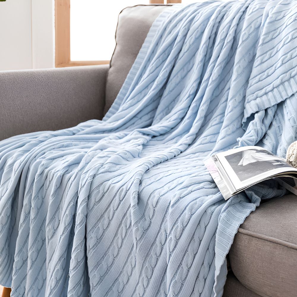Geflochtene Strickbaumwoll-Decke