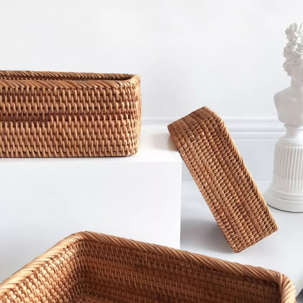 Artisan Rechteckiger Rattan Aufbewahrungskorb