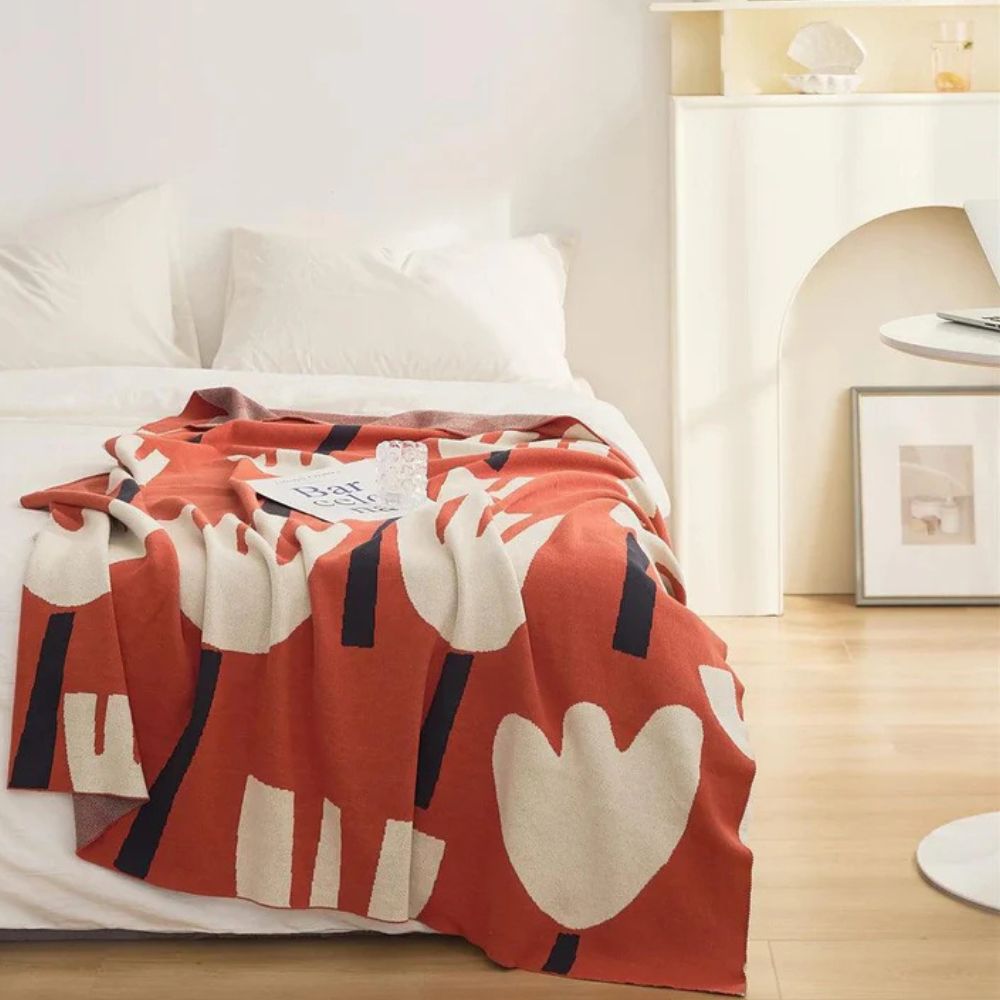 Frühlings-Tulpen Floral Strickdecke
