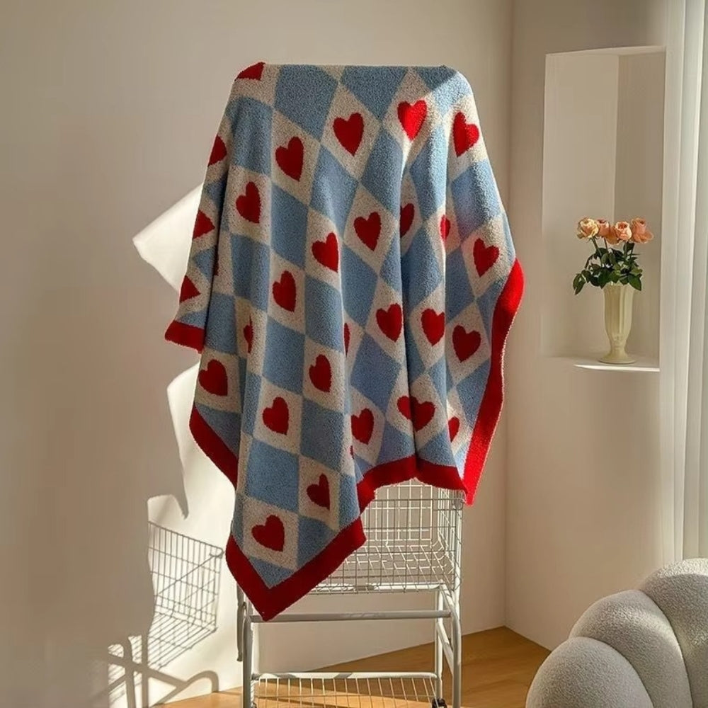 Argyle Scarlet Heart Weiche Decke