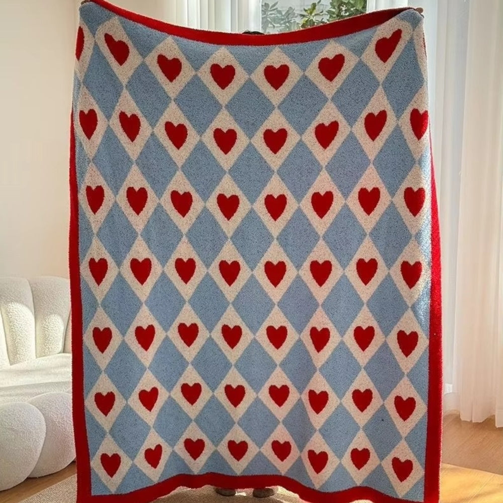 Argyle Scarlet Heart Weiche Decke