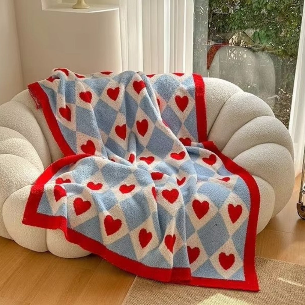 Argyle Scarlet Heart Weiche Decke