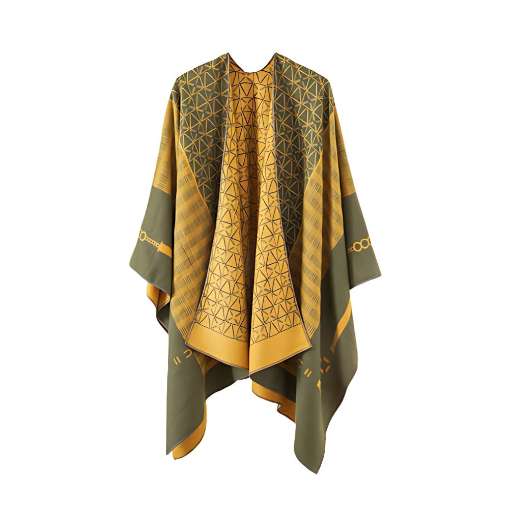 Auron Geometrischer Acryl Poncho Schal
