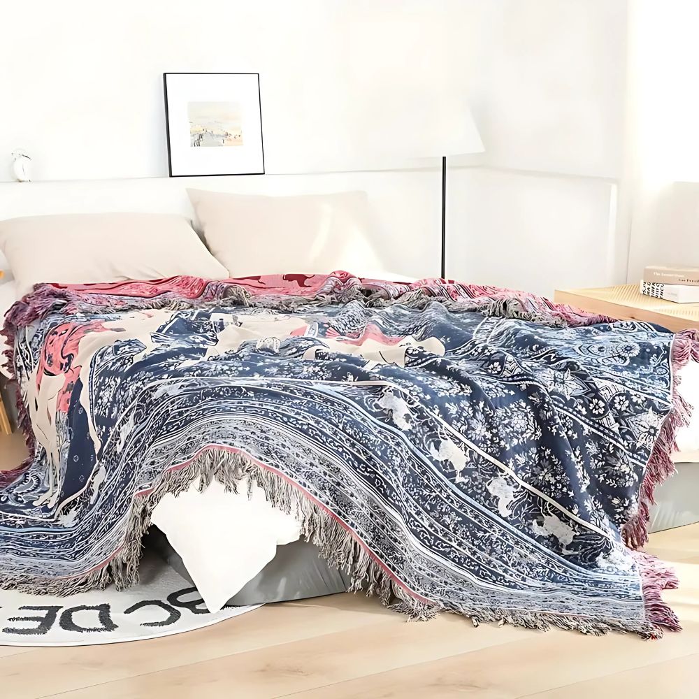 Bohemian Inspiriertes Pferde Druckdecke
