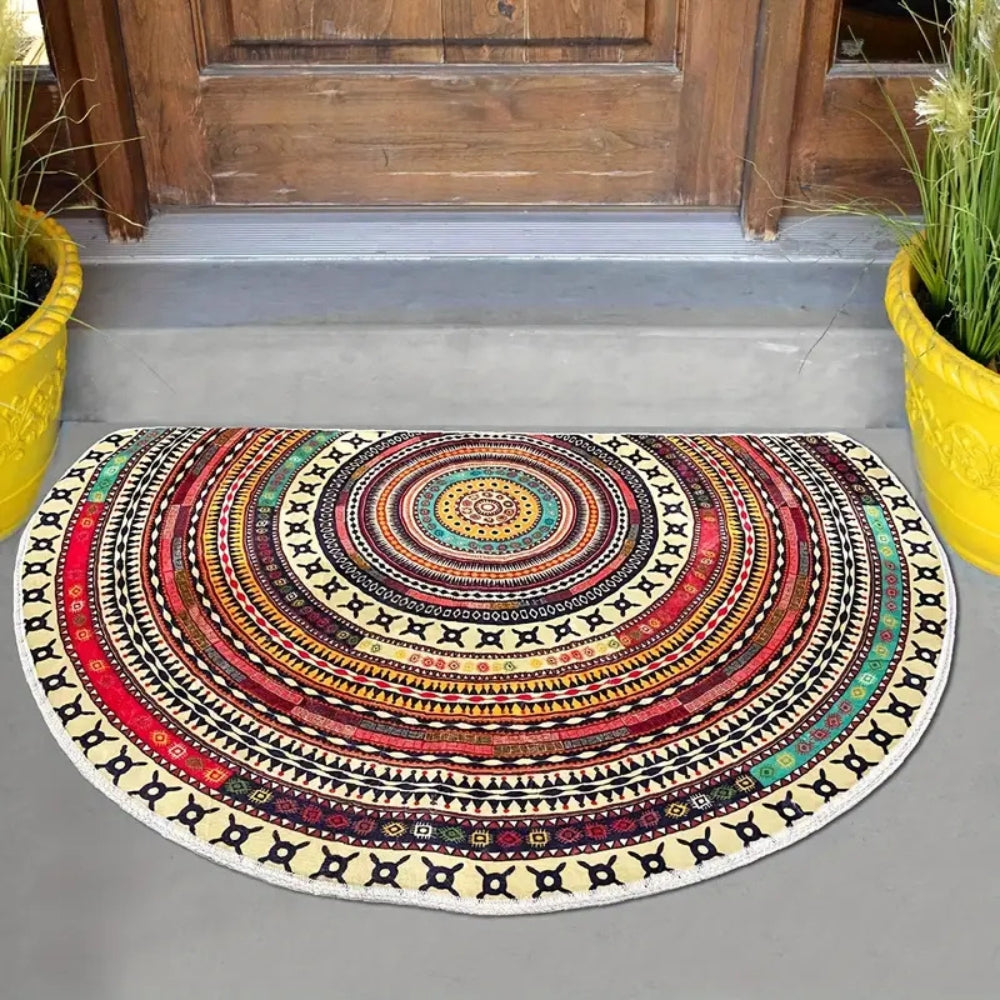 Bohemian Halbkreis Mandala Teppich
