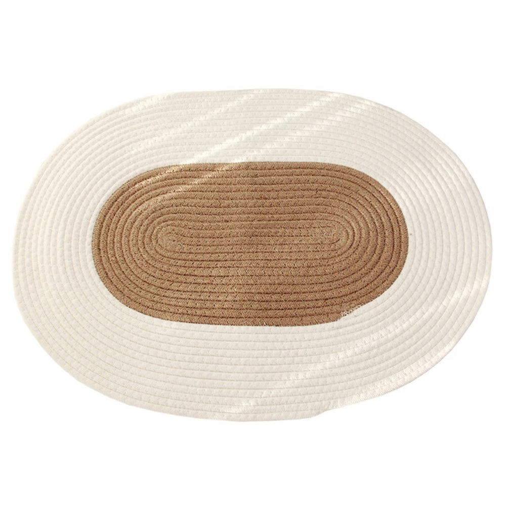 Boho Geflochtener Hanf Ovaler Teppich