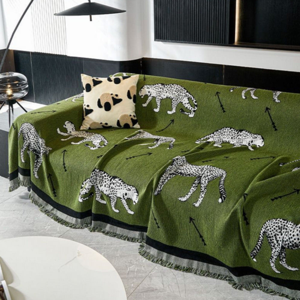 Chantesse Panda Leopard Druck Sofaüberwurf