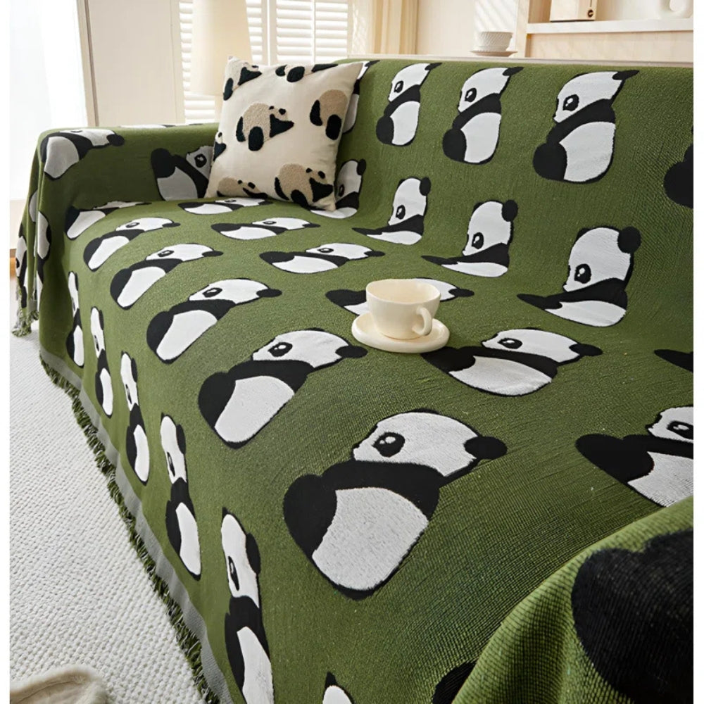 Chantesse Panda Leopard Druck Sofaüberwurf