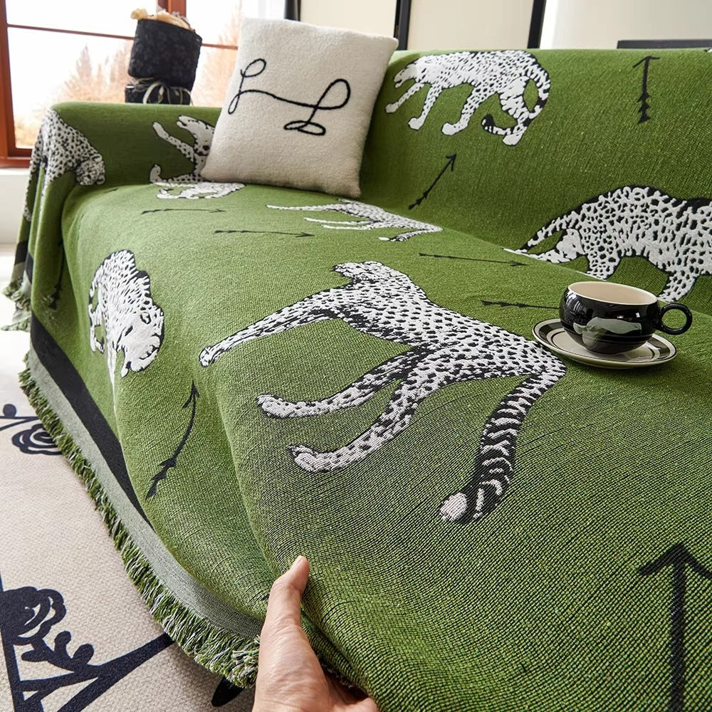 Chantesse Panda Leopard Druck Sofaüberwurf