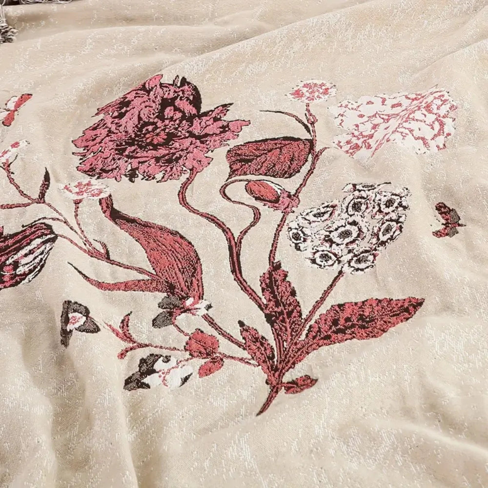 Elira Rose Floral Baumwolldecke