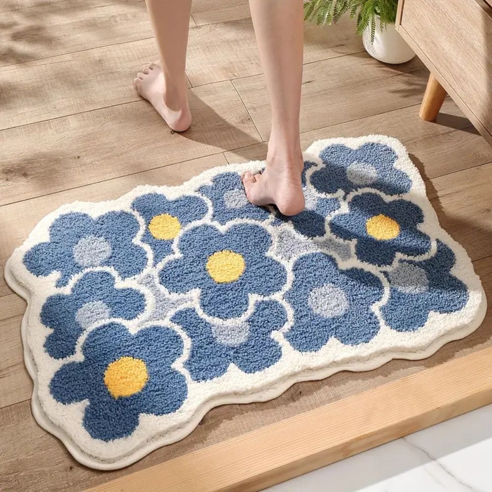 Florale, tufted, saugfähige Badematte