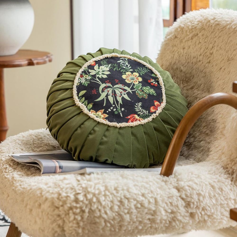 Floral Medley Samt Rundkissen