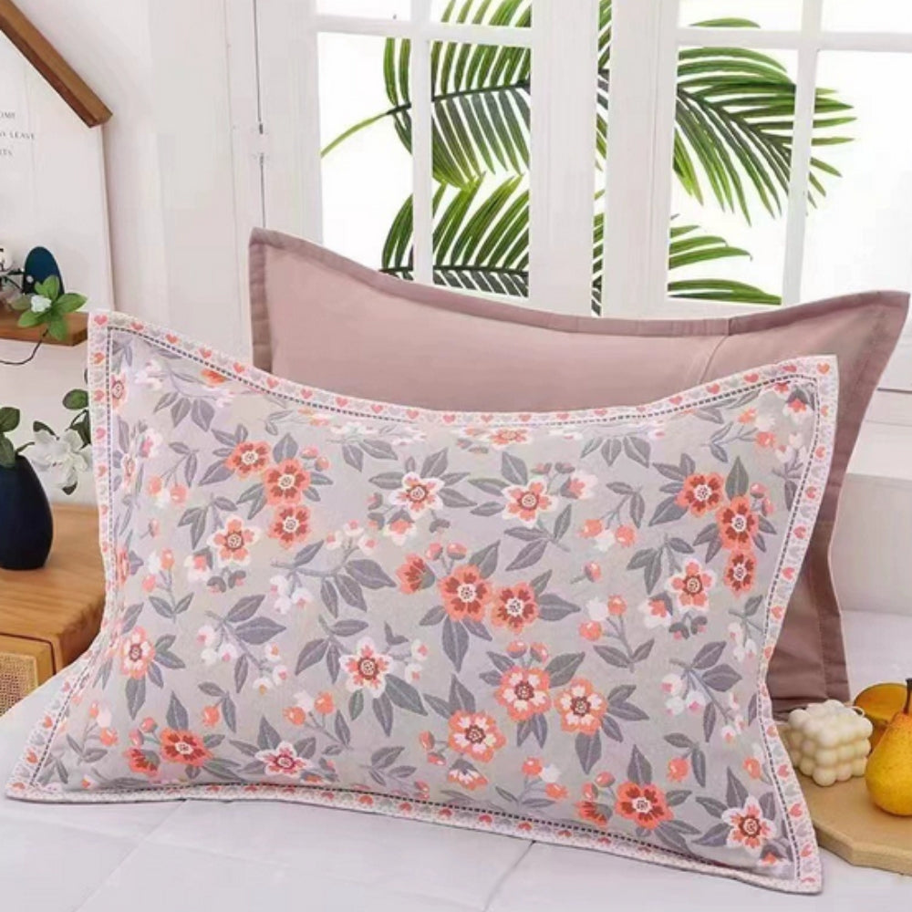 Florales Druck Baumwollkissenbezug | 2 Stück