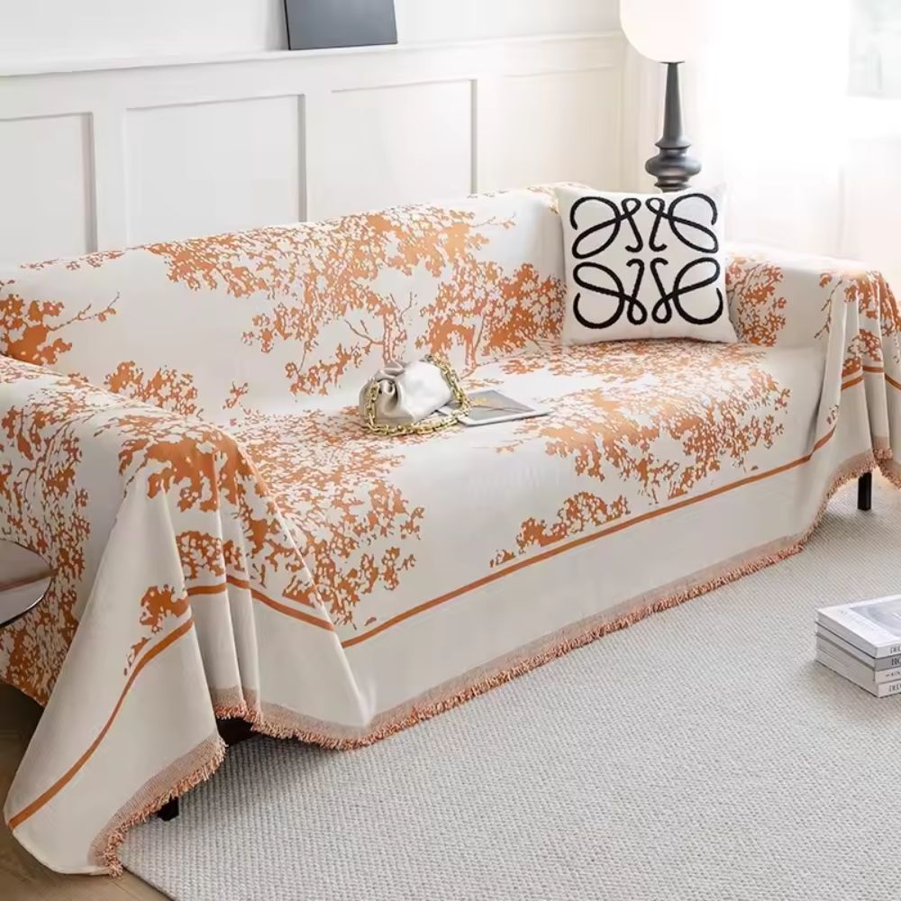 Chenille Flowerfield Sofaüberzug